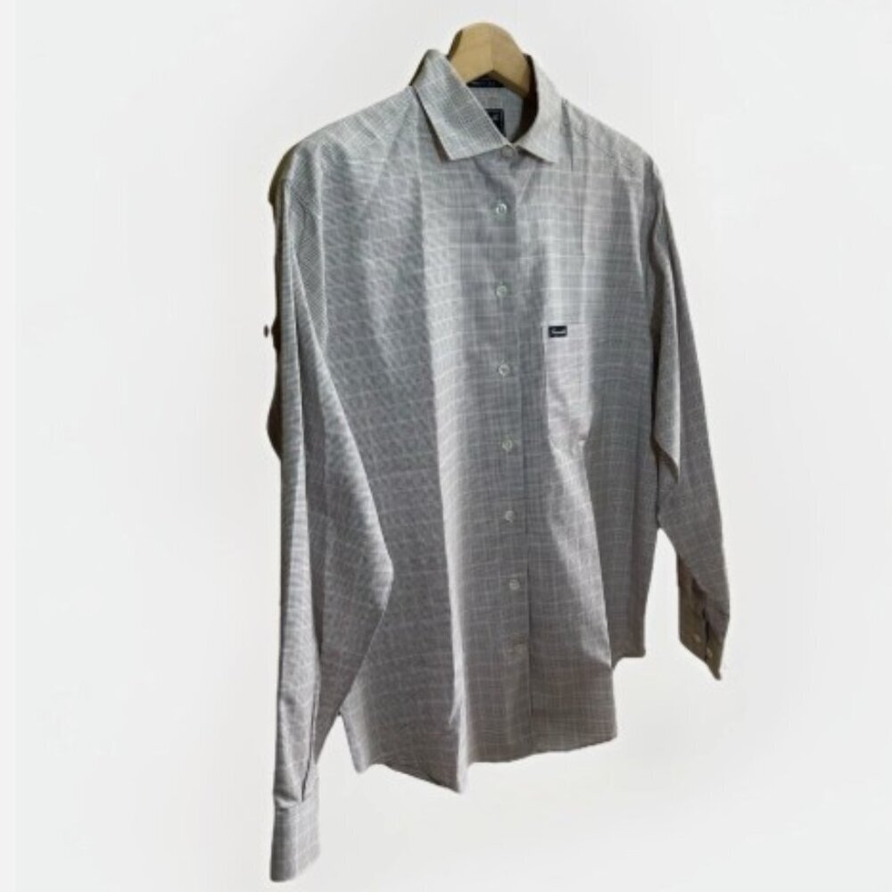 Faconnable Women’s Woven Check Print Button Down Cotton Dress Shirt Size Small - Picture 4 of 11